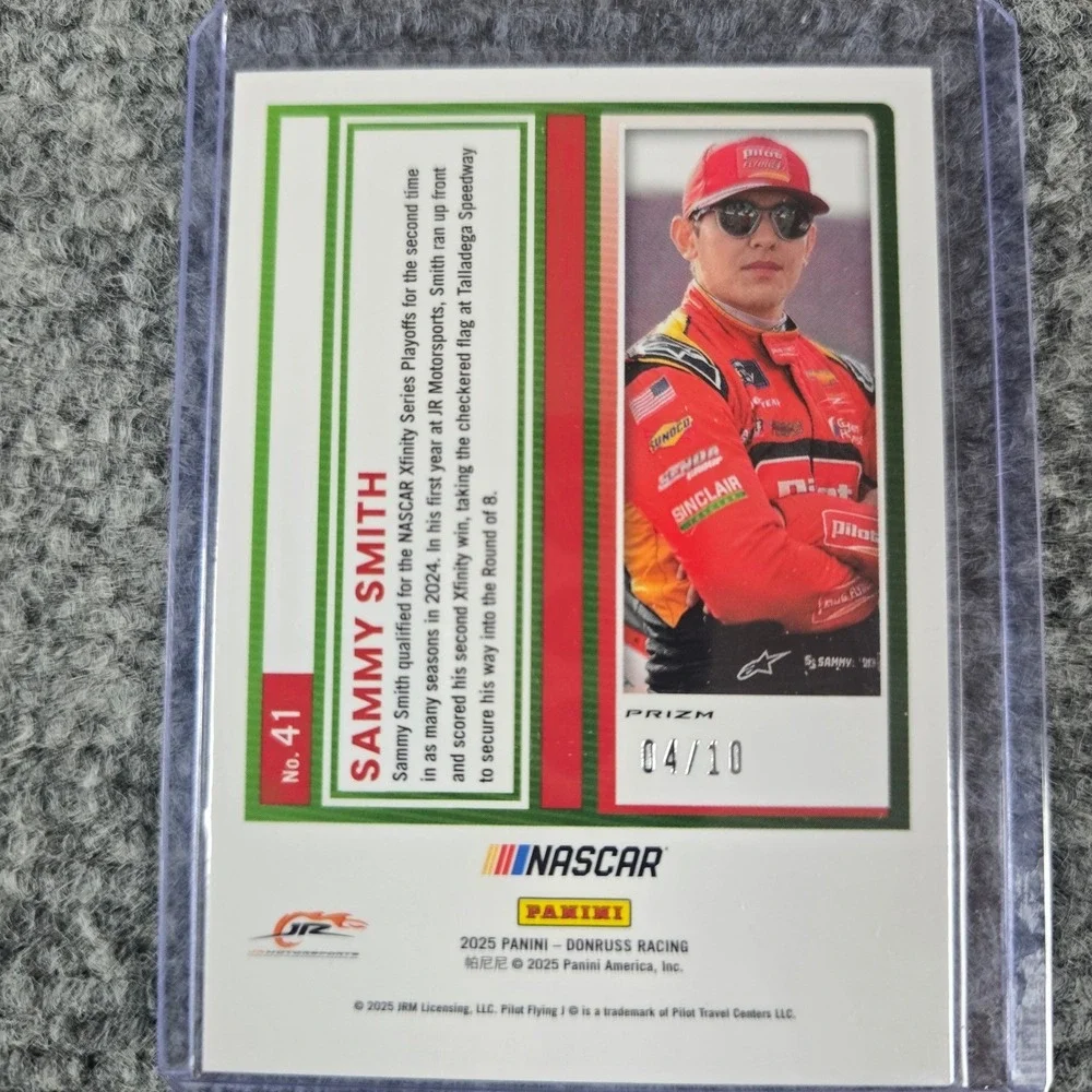 2025 Panini Donruss Racing Sammy Smith Optic Gold Prizm 04/10 NASCAR Card #41 - Picture 2 of 2